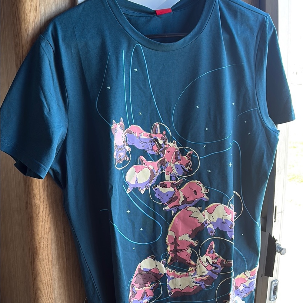 Graphic Tee - Blue with Multicolor Design - Picture 2 of 6